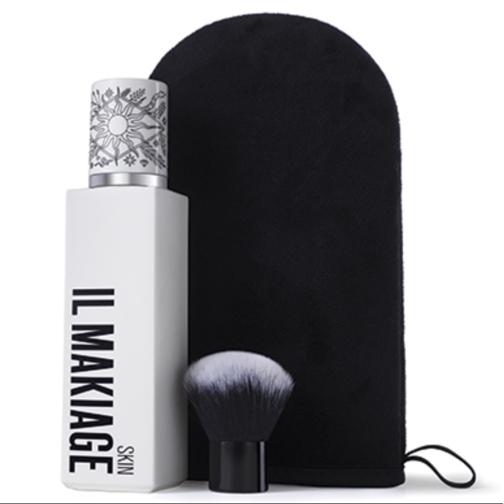 Il Makiage suntan lotion with foam mitt and brush NIB